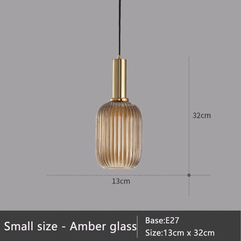Small size - Amber Подвесной светильник Эдисона для спальни и ресторана, простой подвесной светильник в скандинавском стиле, современный винтажный подвесной светильник из цветного стекла ZDD0014 - Цвет корпуса: Small size - Amber