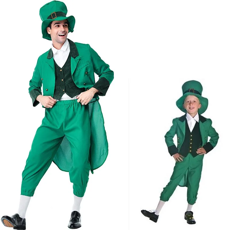 Костюм на Хэллоуин Ирландская семейная группа детский костюм Leprechaun идея Дня