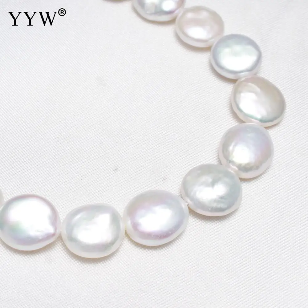 

Cultured Coin Freshwater Pearl Beads Flat Round Natural White 12-13mm Approx 0.8mm Sold Per Approx 15 Inch Strand