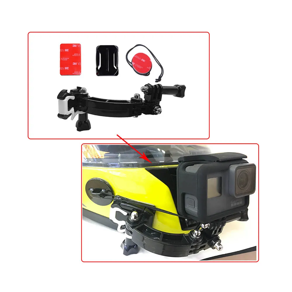 Шлем Аксессуары для камеры полное лицо шлем подбородок держатель для GoPro Hero 7 6 5 SJCAM мотоциклетный шлем подбородок подставка для YI eken