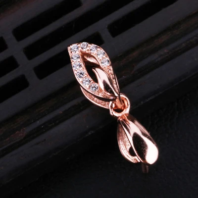 Rose gold Серебро S925 пробы Подвеска Пряжка Янтарь из воска нефритовый зажим Пряжка нефритовые семена дыни пряжка ожерелье с пряжкой аксессуары - Цвет: Rose gold