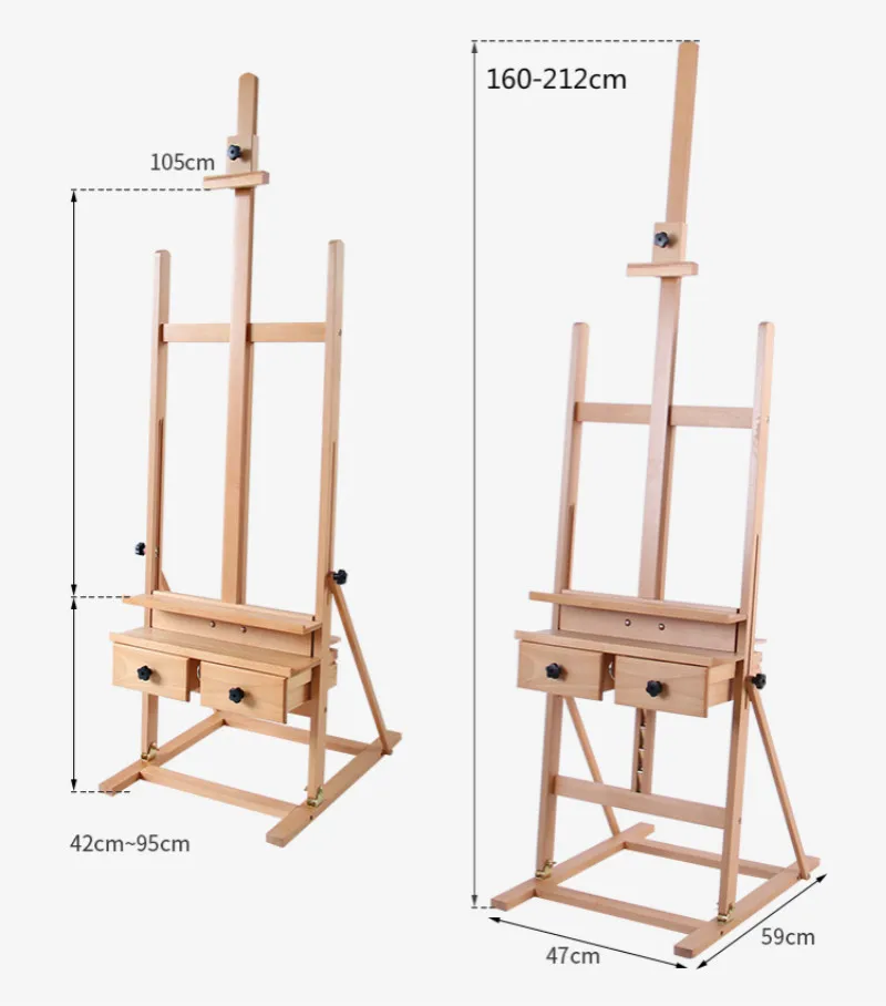 Double Drawer Easel Caballete De Pintura Oil Paint Artist for Painting Cajoneras Madera Wood Stand Art Supplies | Канцтовары для