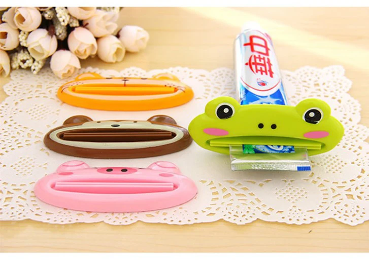 Cartoon Bathroom Dispenser Toothpaste 1pc/lot Lovely Animal Tube Squeezer Easy Squeeze Paste Dispenser Roll Holder 8.8*4cm