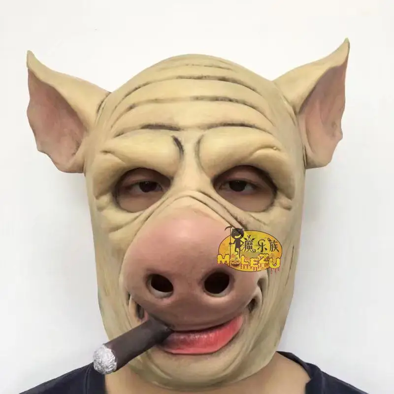 Пила для взрослых животные страшные маски голова свиньи искусственная костюмы
