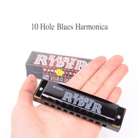 blues diatonic harmonica 10 hole c key blackred mouth organ harp wind musical instrument toy kids adult gifts