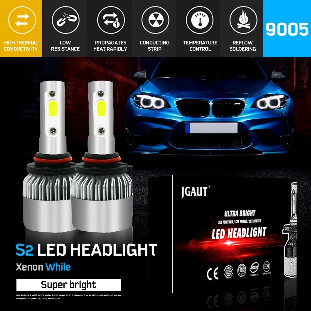 Modifygt S2 H7 Led H4 H11 H1 9005 9006 72 Вт 8000лм 6000 К 12 В COB Автомобильные светодиодные лампы фар