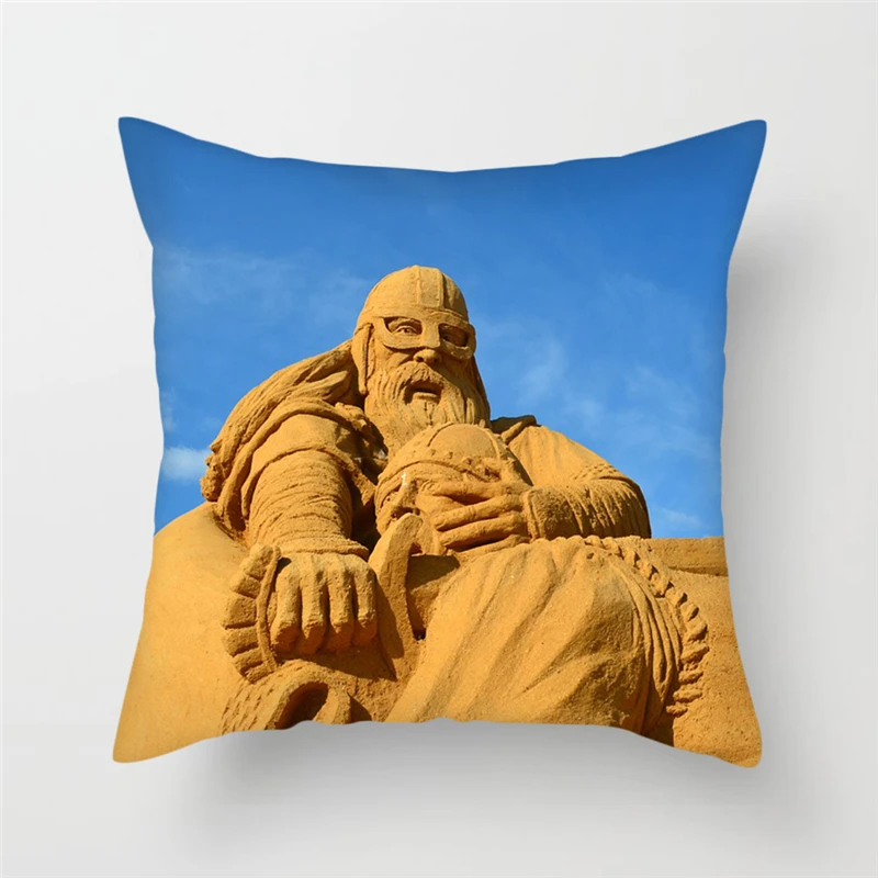 Сценическая наволочка Fuwatacchi с статуей Будды для украшения дома дивана стула