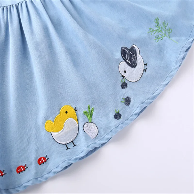 Toddler girls dresses summer sleeveless baby clothes with applique birds new 2018 children's for kids wear | Детская одежда и