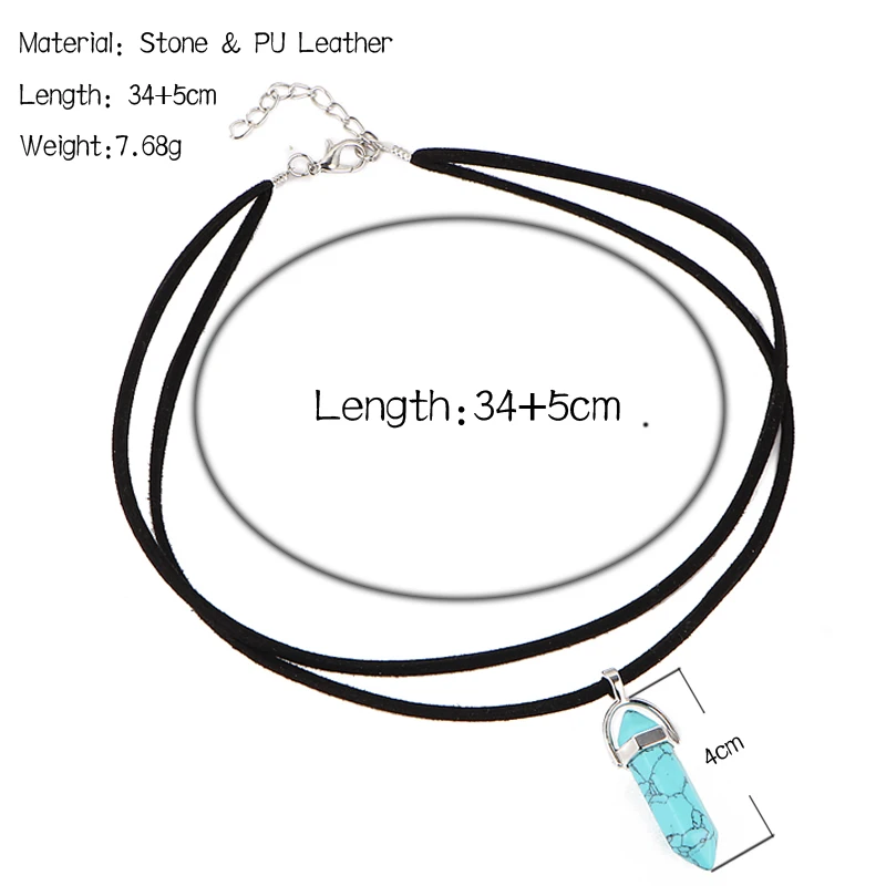 IF ME Новый Винтажный пули создан камень кулон воротники ожерелья кварц 2 слоя Кожа