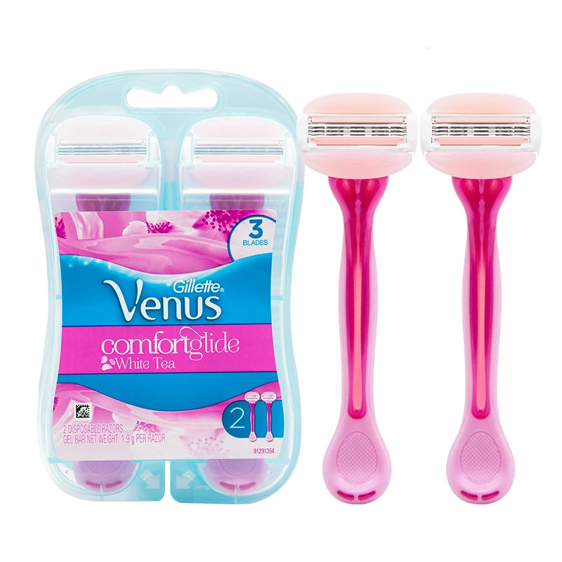 2 шт. Новое поступление натуральная Gillette Venus безопасность бритвы комфорт Glide белый
