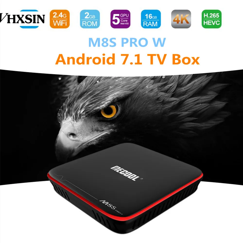 ТВ-приставка MECOOL M8S PRO W Amlogic S905W CPU четырехъядерный смарт-ТВ-приставка 2 ГБ 16 Android 7 1 4
