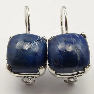 Chanti международных Необычные LAPIS LAZULI хорошие серьги в форме подушки 2 4 см 5