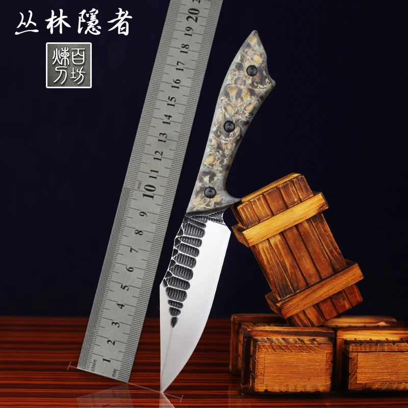 

Handmade forged 60 HRC 8CR15MOV steel Straight fixed knife hunting knives Outdoor High hardness camping knife Survival knives