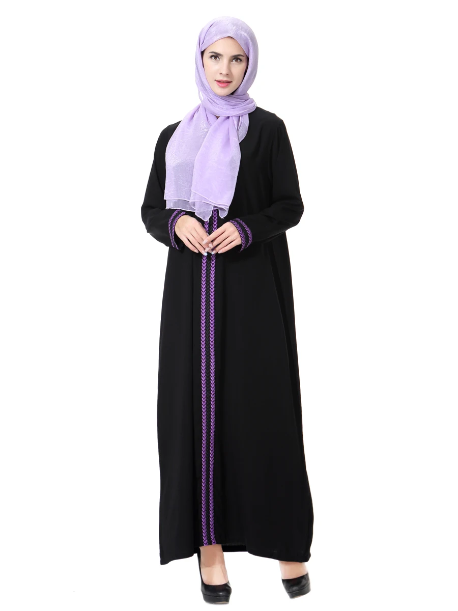 Abaya Дубай женское мусульманское платье с круглым вырезом и длинным рукавом плюс размер 4XL марокканский кафтан Jubah Исламская одежда арабисш Kleding