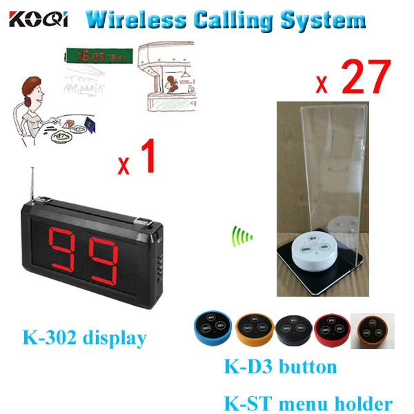 

Waiter paging call system bar counter display with service buzzer waterproof