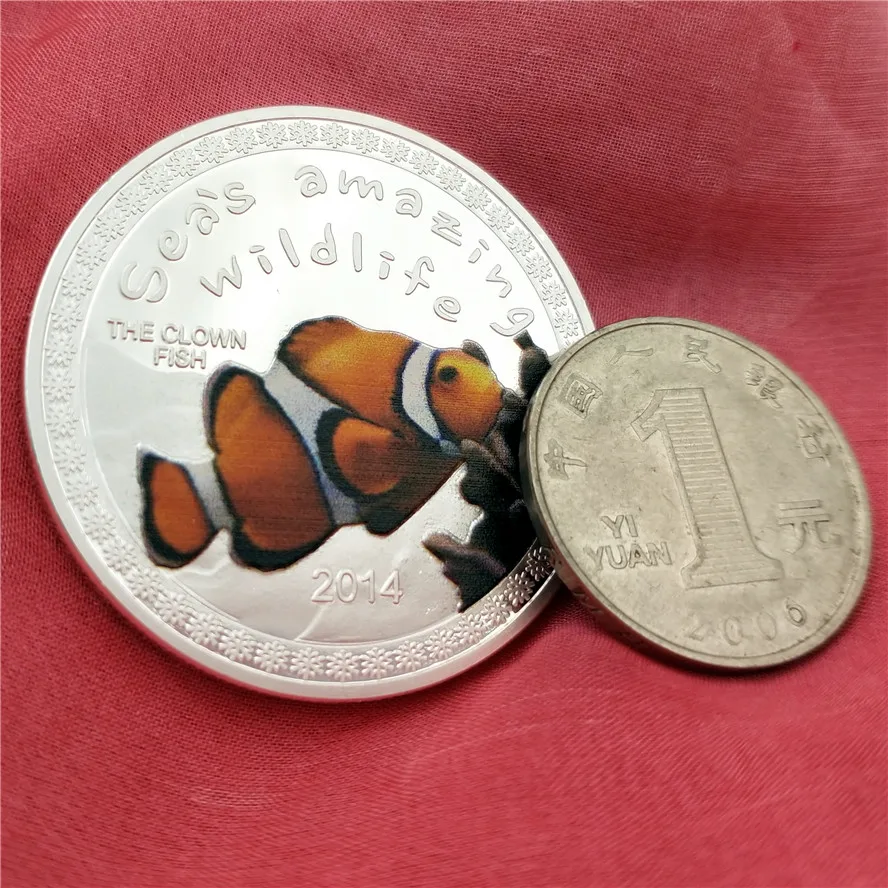 Монета Clownfish коллекционные монеты серебряные тропические клоуны с