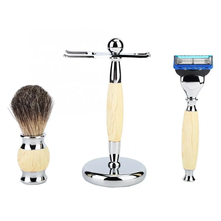 Мужской набор для бритья бороды безопасная бритвенная щетка подставка держатель