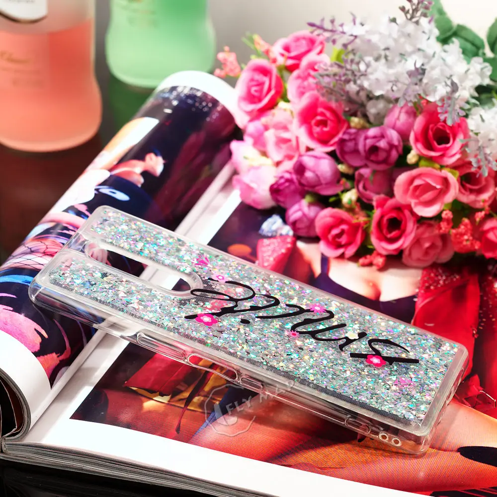 Чехол с зыбучим песком для Sony Xperia 1 J9110 J8110 PF13 динамический жидкий Блестящий