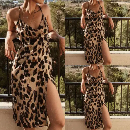 Женское платье до середины голени без рукавов с цветочным принтом летнее