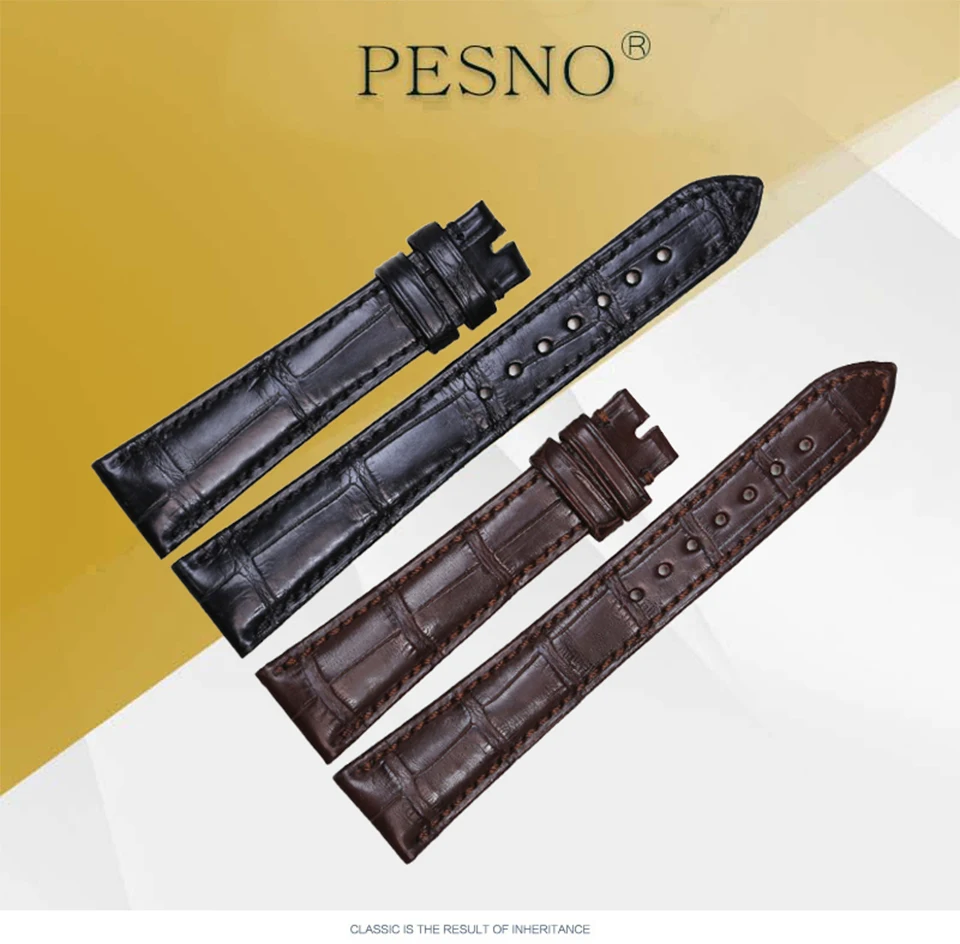 Pesno для Breguet ремешок черный коричневый кожа аллигатора часы группа женщин смотреть аксессуары 18 мм