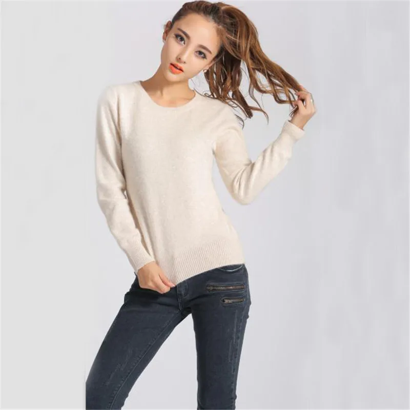 2018 New Autumn Winter Sweater Pullovers Women Solid Long Sleeve Knitted Sweaters Female O-Neck Basic Knitwear Short Tops AB977 | Женская