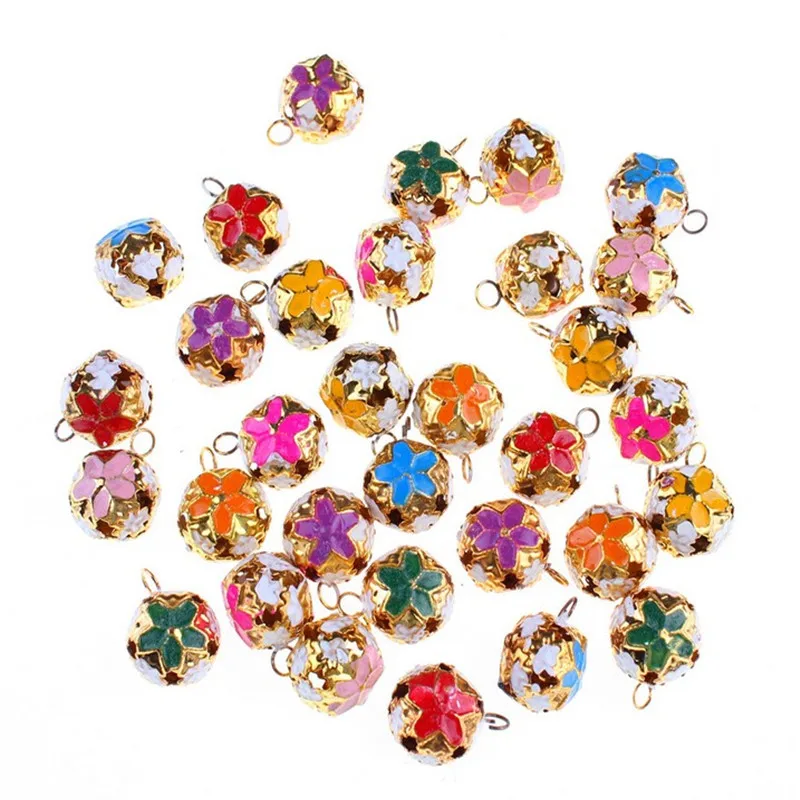 

Wholesale 100 pcs Christmas Bells Cloisonne Red Poinsettia INTERCHANGEABLE Earring Charms Christmas Pendant Bells