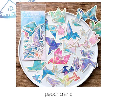 paper crane 60 шт./упак. Kawaii Планета Звезда массив маркер стикер наклейка на планировщик дневник Скрапбукинг пуля школьный журнал поставки sl2028 - Цвет: paper crane