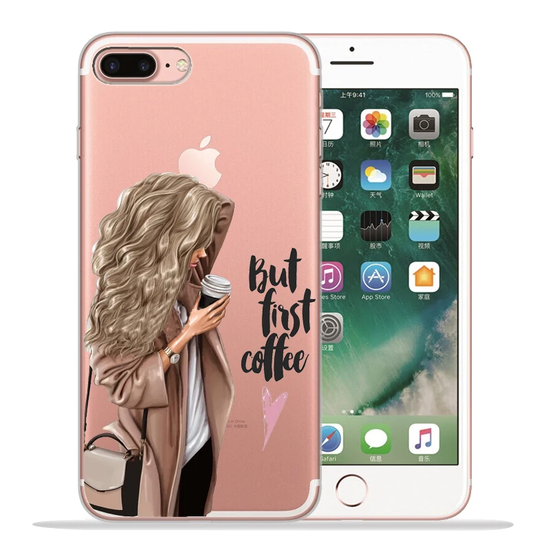 Новое поступление Модный чехол для телефона для девочек для Funda iPhone 8 7 6 6S Plus X XS MAX XR 10 мягкий силиконовый чехол Etui - Цвет: 11