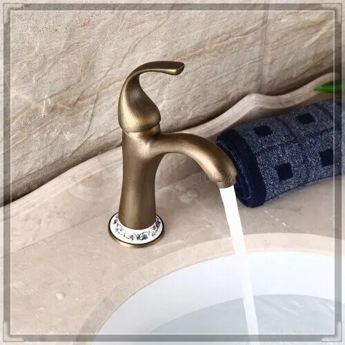Bathroom antique brass faucet basin bronze sink tap mixer vintage us style water single leve | Обустройство дома