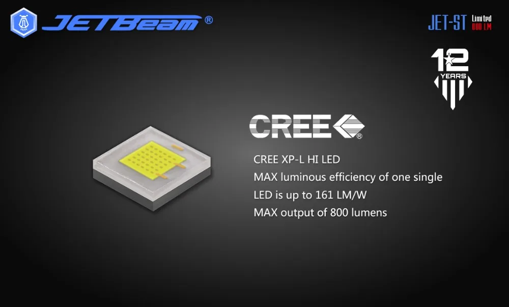 Jetbeam JET-ST CREE XP-L HI 800LM Ограниченная серия титановый фонарик
