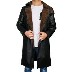 Imported New Blade Runner 2049 Officer K Trench Cosplay Costume 2017 Ryan Gosling Jacket Outwear Long PU Leat