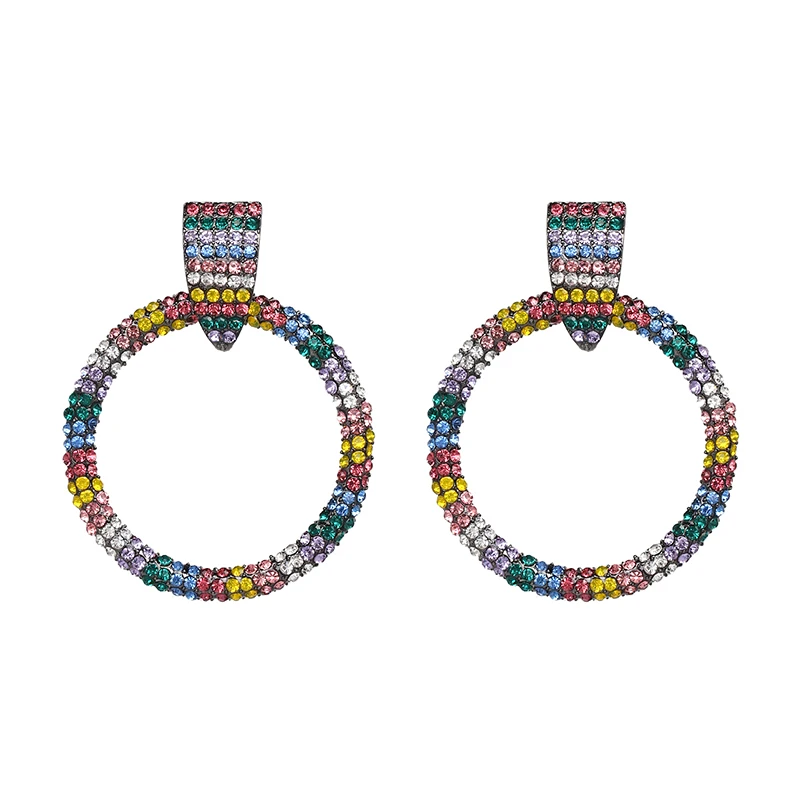 Хит продаж 2018 брендовые красочные геометрические круглые серьги JURAN с
