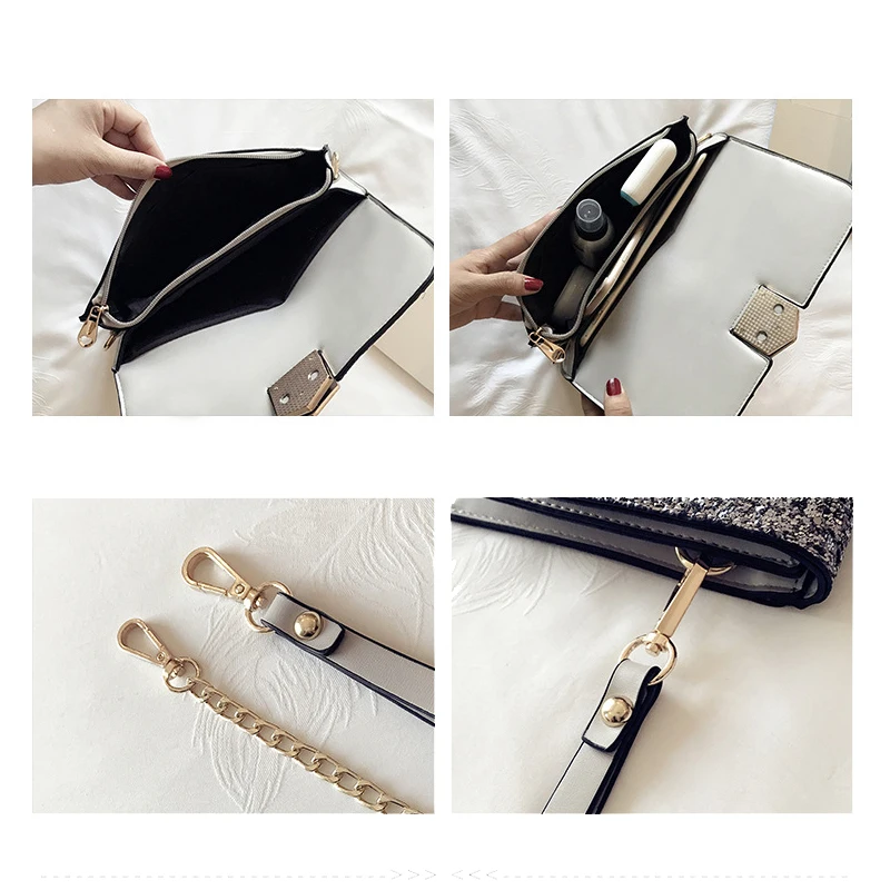 Новый модный дизайн Женская Блестящая сумка конверт Женский вечерний клатч