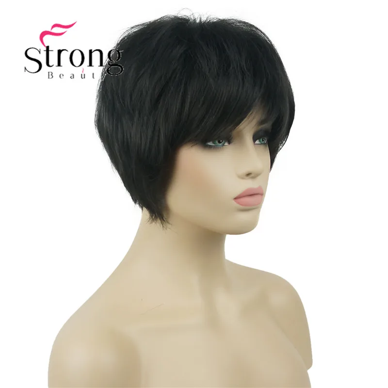 StrongBeauty короткий мягкий слоистый парик Омбре блонд полный синтетический парик