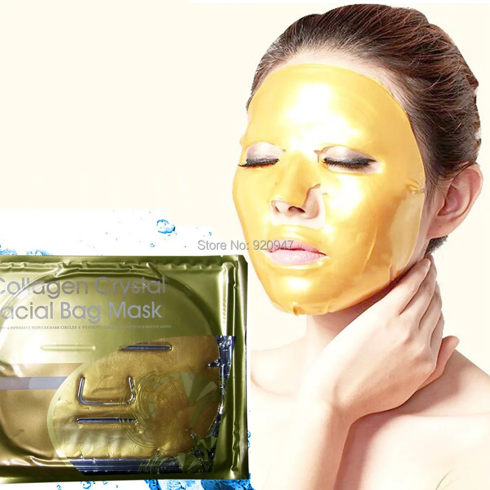 

Hot 1pcs Gold Crystal Face Masks Anti Ageing Skin Care Facial Mask