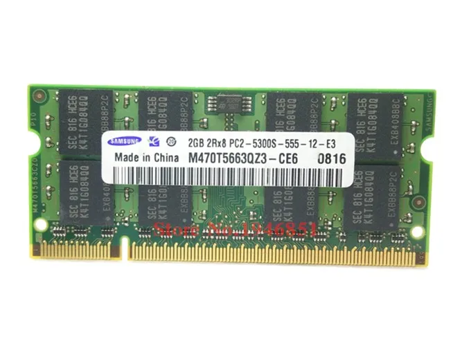 Samsung ноутбук памяти 2 Гб 667 МГц PC2-5300 DDR2 ноутбук ram 667 5300S 2G 200-pin SO-DIMM