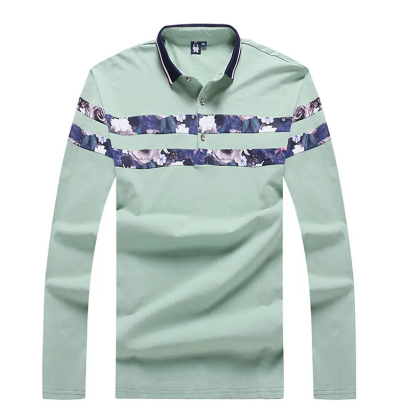 Мужская свободная рубашка поло с вышивкой|men polo shirt|polo shirt long sleevemale shirts |