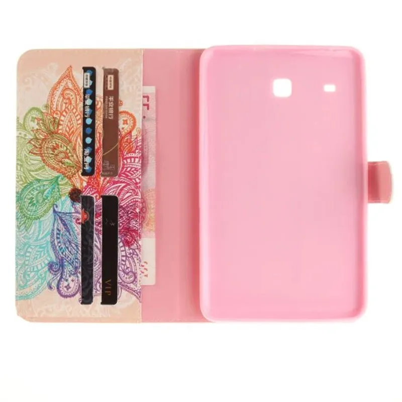 Чехол для планшета из искусственной кожи с принтом + силиконовая задняя крышка 8