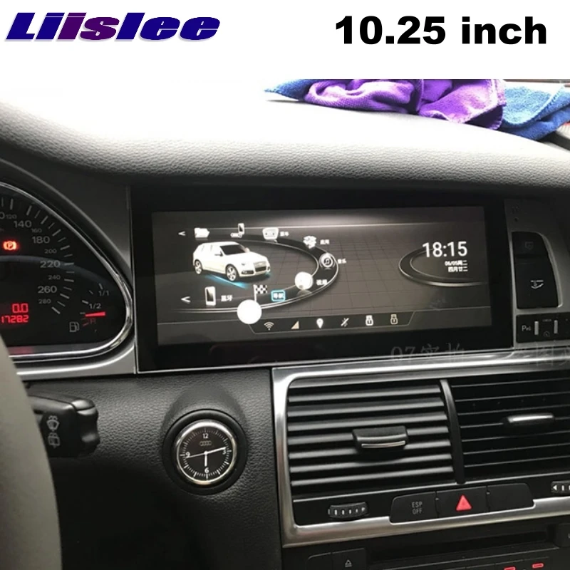 LiisLee Автомобильный Мультимедийный адаптер для Audi Q7 4L V12 2007~ MMI NAVI CarPlay gps wifi Аудио Радио Рамка навигация большой экран