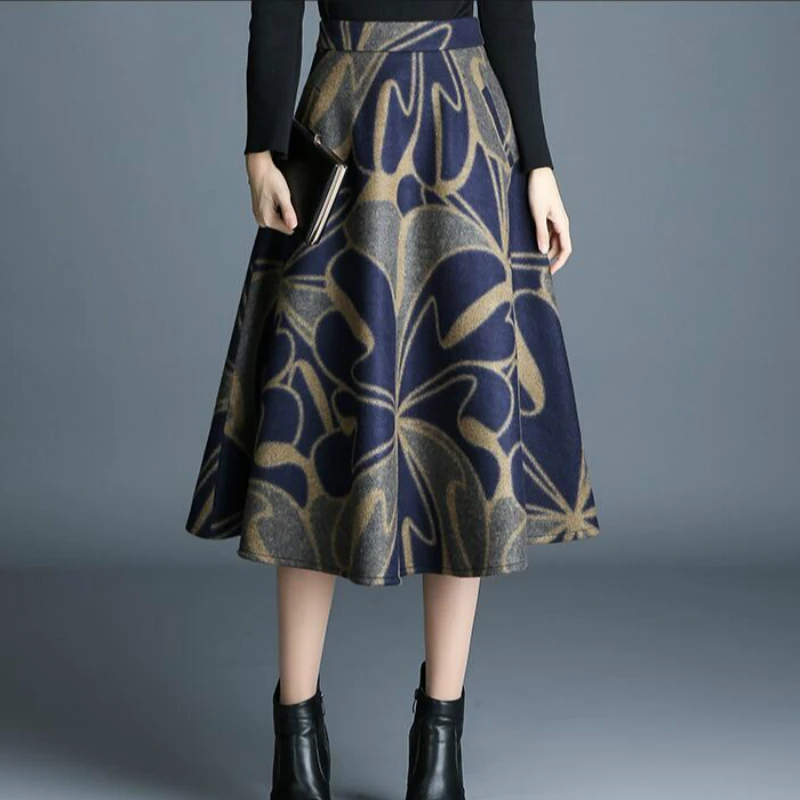 Новинка 2018 года осень и зима модные повседневное толстые цветочные Высокая талия