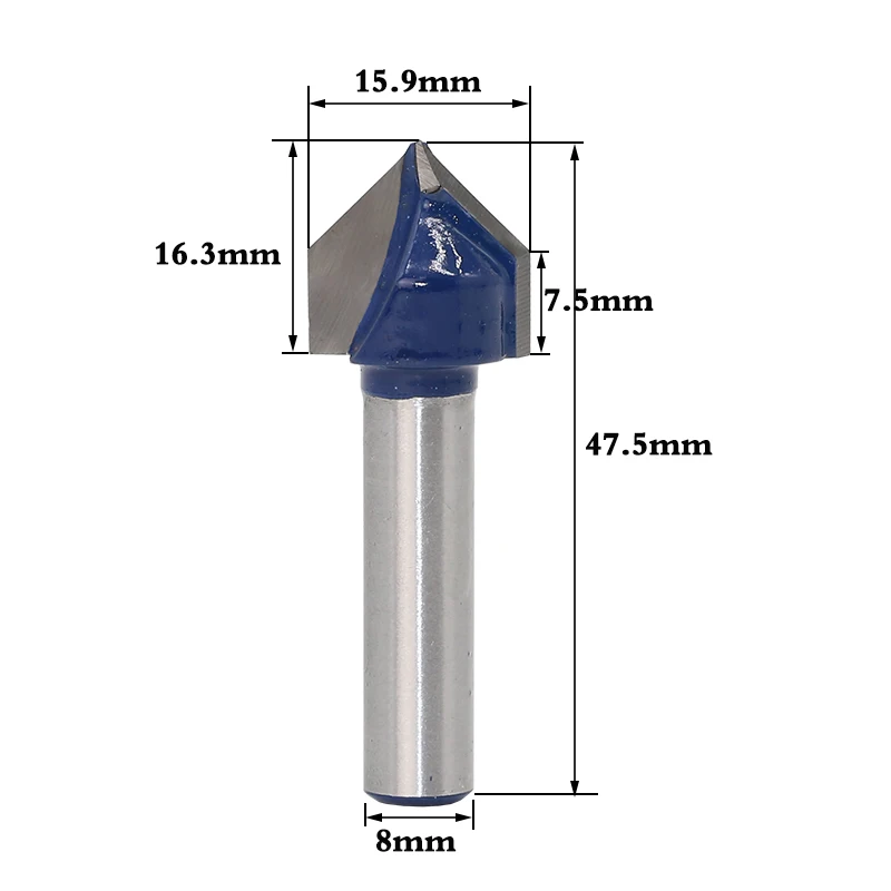1 шт. 8 &quotхвостовик 90 градусов V Groove шаблон канавка фреза 5/8''|groove router bit|v groove