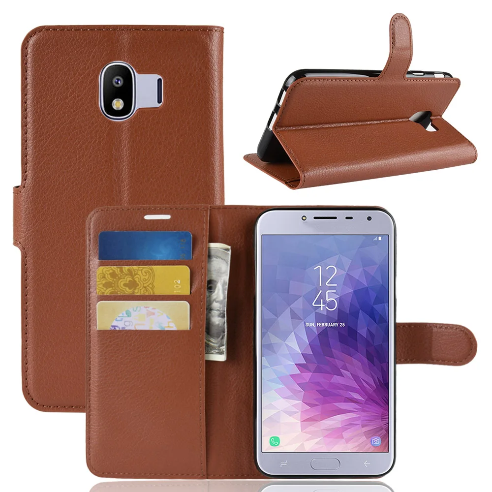 Чехол J400 для Samsung Galaxy J4 2018 чехлы кошелек чехол книжка с отделениями карт Кожаные