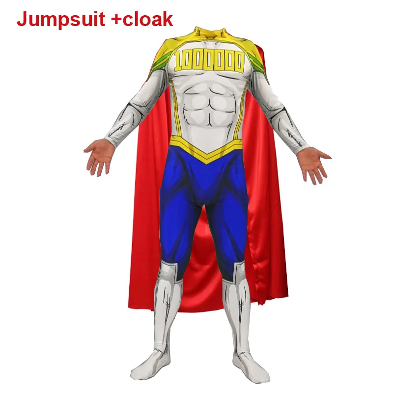 Jumpsuit and cloak Coshome Boku no Hero Academy Lemillion Mirio Togata, костюм для косплея, All Might My Hero Academy, Мужской плащ-комбинезон набор париков - Цвет: Jumpsuit and cloak