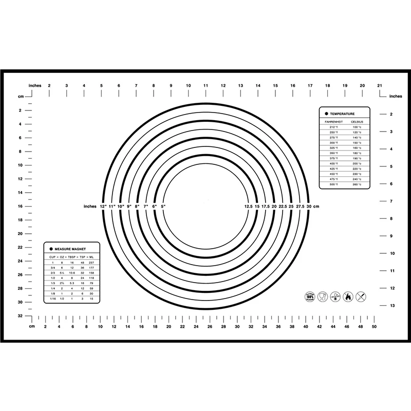 

80pcs 60x40cm Non-Slip Silicone Baking Mat wholesale Pizza Dough Maker Pastry Kitchen Gadgets Cooking Tool Kneading Accessories