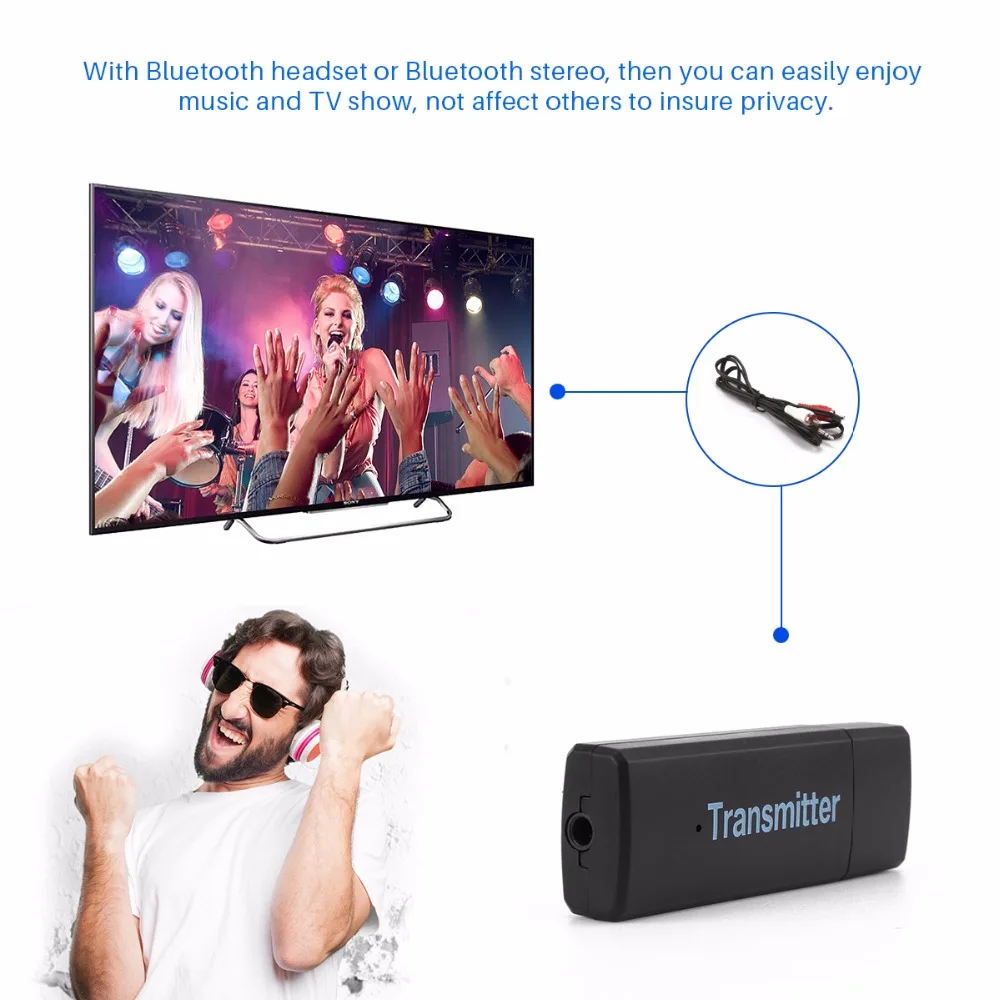 FORNORM 2 4 ГГц USB 5 V Bluetooth 3 0 передатчик 100 Мбит/с мм аудио rca-кабели связаны для ТВ