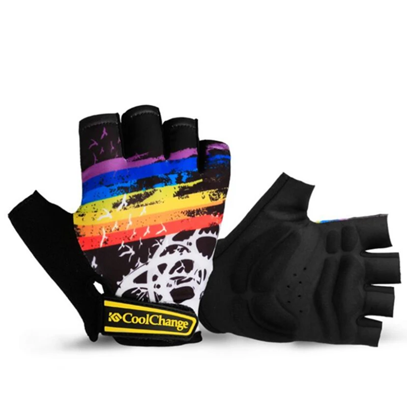 Перчатки с открытыми пальцами ckahвоо дышащие нейлоновые митенки принтом