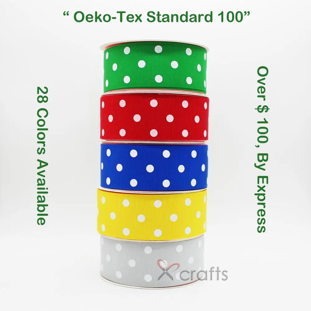 Grosgrain печатная лента в горошек 38 мм 1-1/2 &quotСвадебные украшения DIY подарок ручной