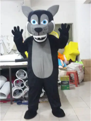 

Black Wolf Mascot Costume Unisex Party Game Dog Cosplay Outfits