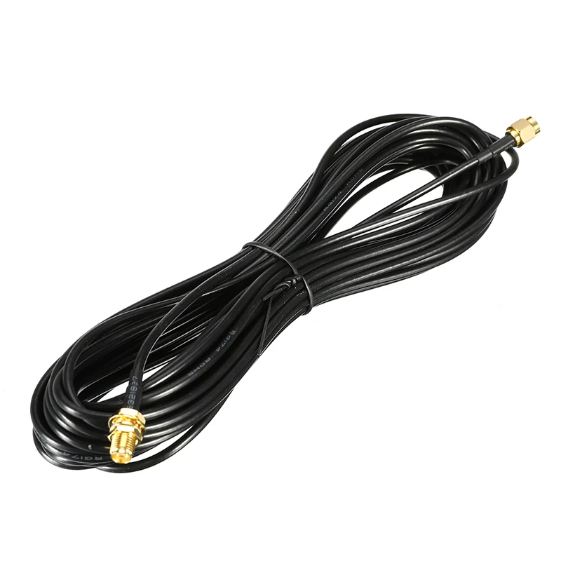 

Universal 1m/2m/3m/5m/9m Gold Plated Standard RP-SMA Male to Female MF Jack Wifi Antenna Extension Cable Lead Wire Black