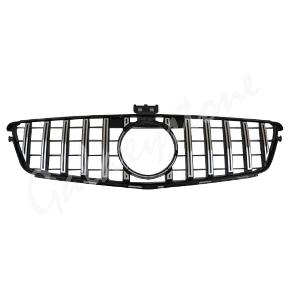 GT Silver Передний верхний гриль подходит для Mercedes Benz W204 c-класс 2008 2009 2010 2011 2012 2013 AMG GT черный бриллиант Серебристая решетка C180 - Цвет: GT Silver